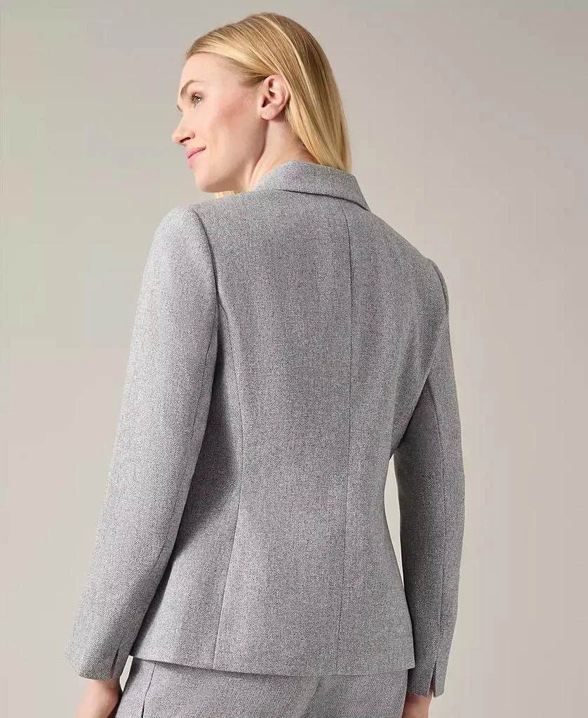 Kasper Women's Herringbone One-Button Long-Sleeve Blazer 2