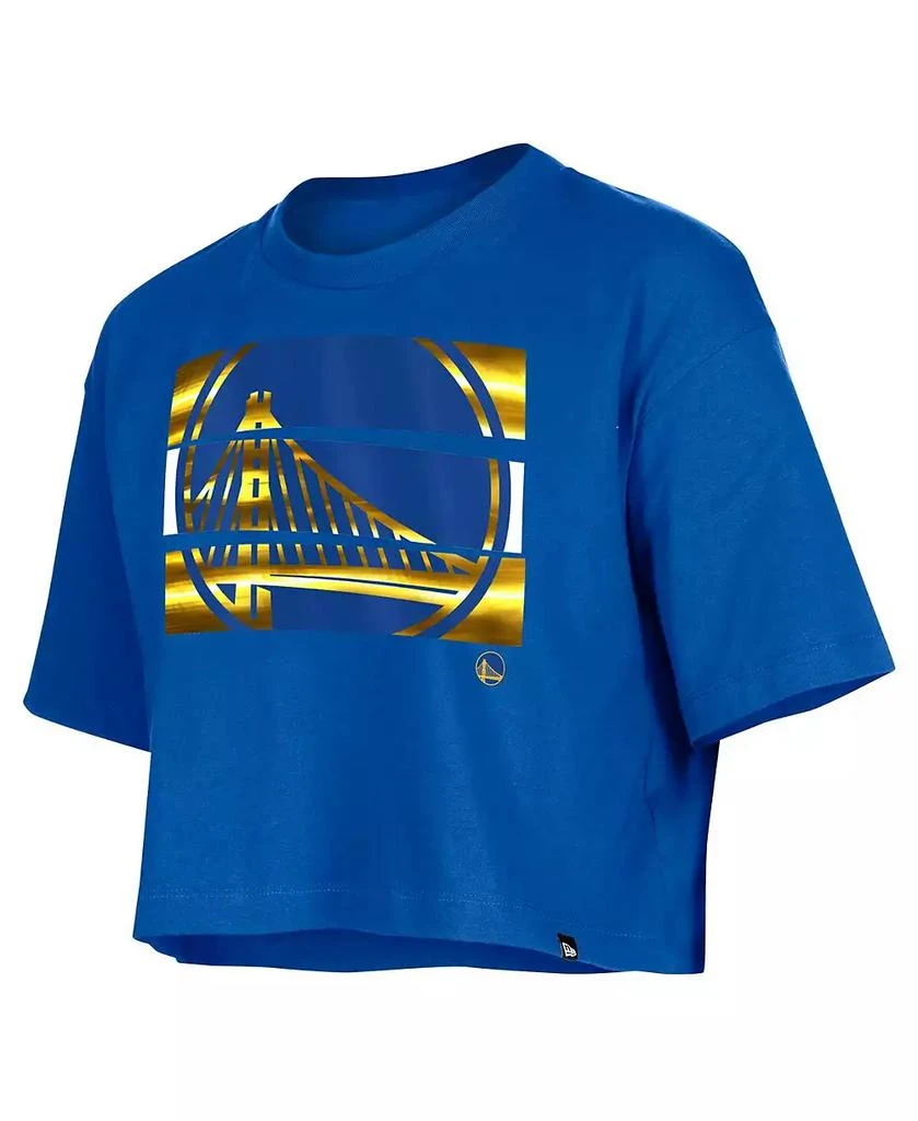 New Era Women's Royal Golden State Warriors Oversized Boxy Crop T-Shirt 3