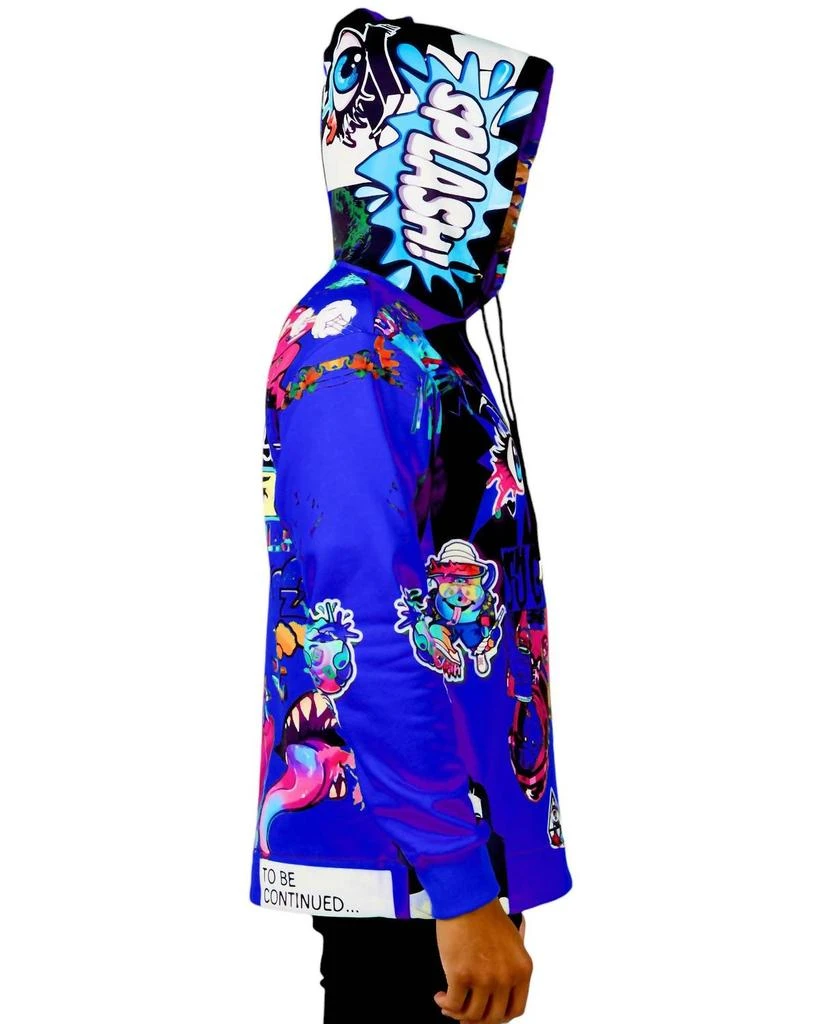 SUGAR HILL Men's Split Psycho Hoodie In Royal/black 3