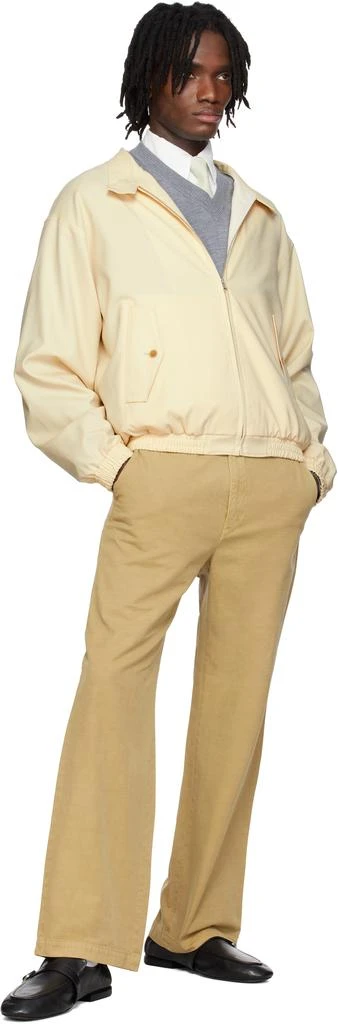 AURALEE Beige Finx Gabardine Trousers 4