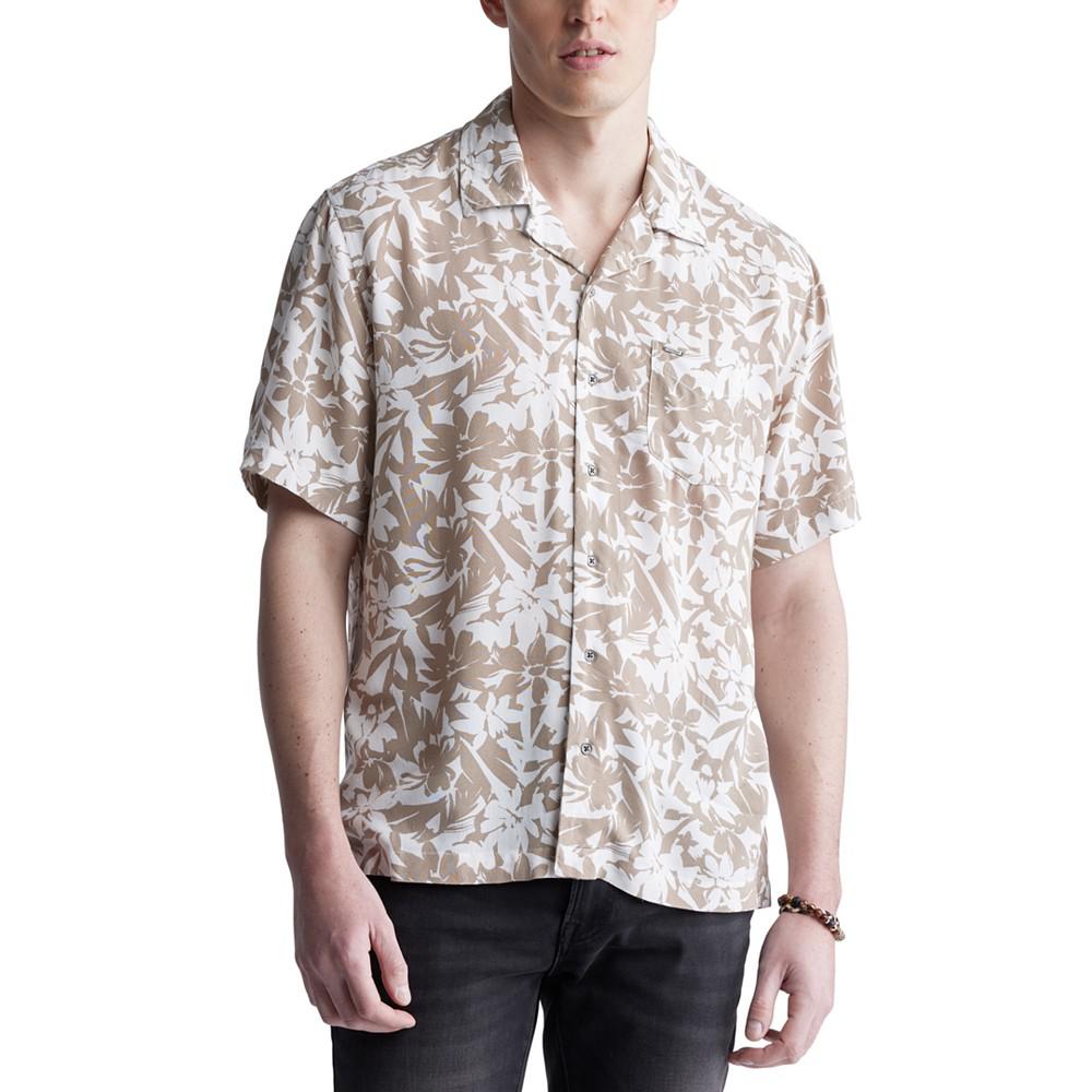 Buffalo David Bitton Men's Sandro Printed Short Sleeve Button-Front Camp Shirt