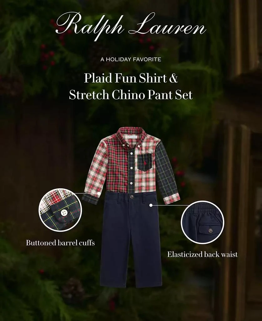 Ralph Lauren Baby Boys
Long-Sleeve Plaid Shirt and Stretch Chino Pants, 2-Piece Set 3