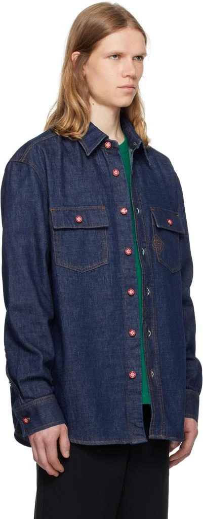 Casablanca Navy Logo Embroidery Denim Shirt 2