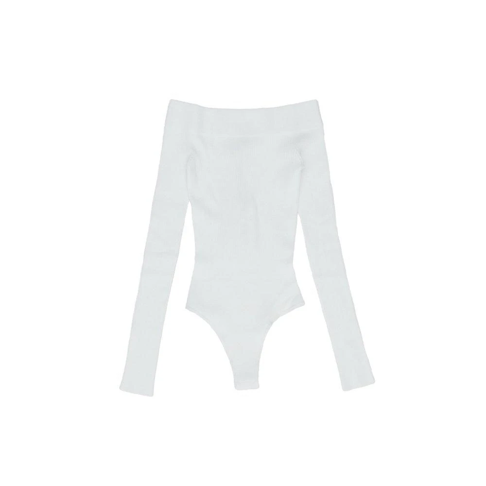 Alaïa Alaïa Off-Shoulder Ribbed Bodysuit