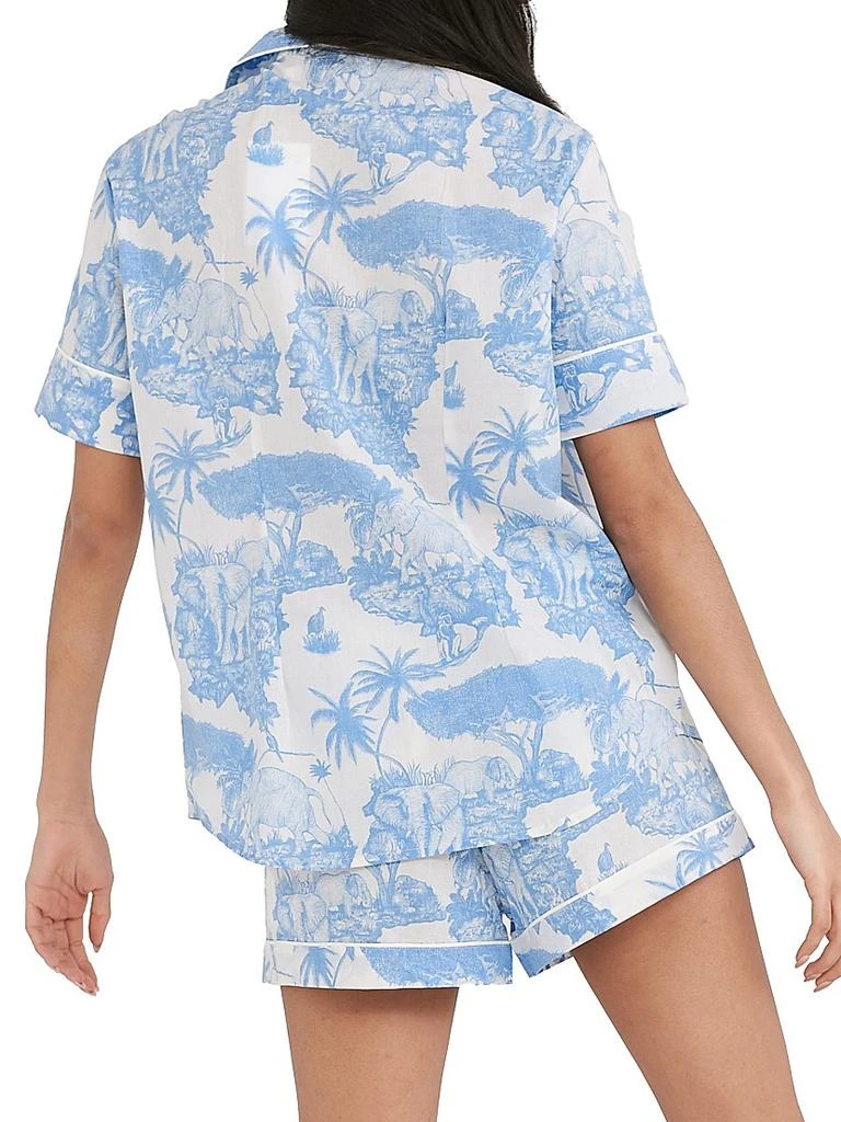 Desmond & Dempsey 2-Piece Printed Cotton Short Pajama Set 5