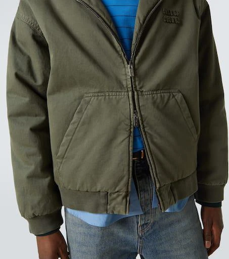 Miu Miu Logo cotton gabardine zip-up hoodie 6