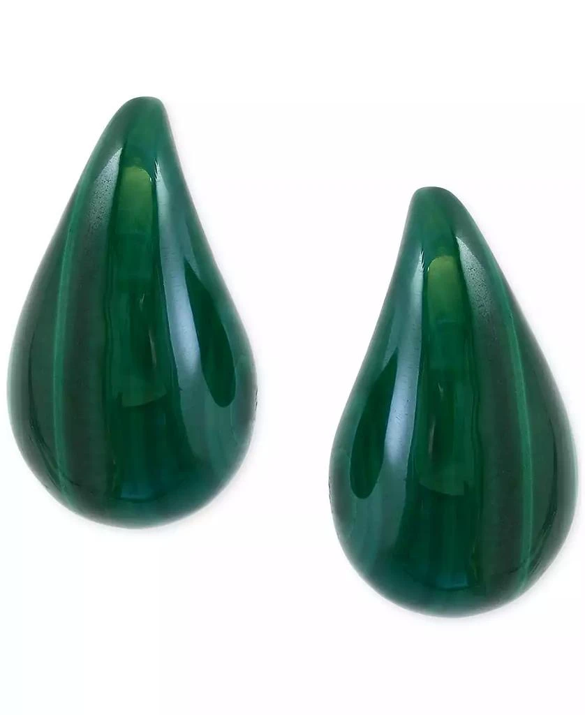 Effy EFFY® Malachite Fancy-Cut Curved Teardrop Stud Earrings in 14k Gold 1
