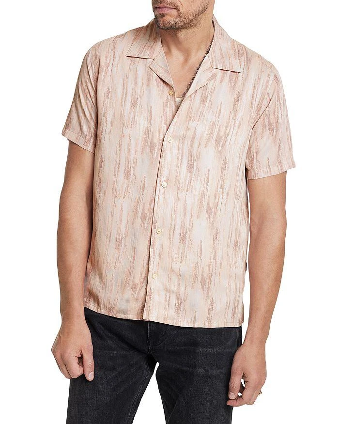 John Varvatos Dan Abstract Print Regular Fit Button Down Camp Shirt  1