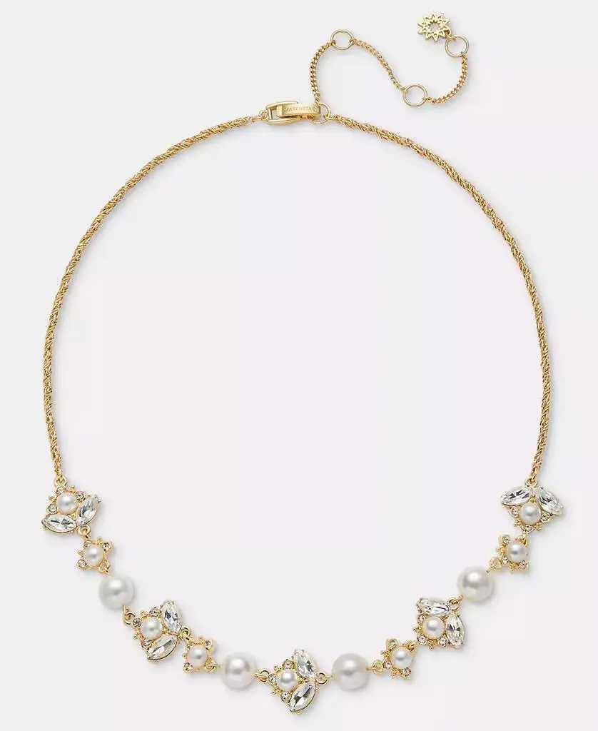 MARCHESA Crystal & Imitation Pearl Statement Necklace, 16" + 3" extender
