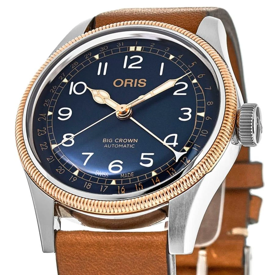 Oris Big Crown Pointer Date Blue Dial Brown Leather Strap Men's Watch 01 754 7741 4365-07 5 20 71 2