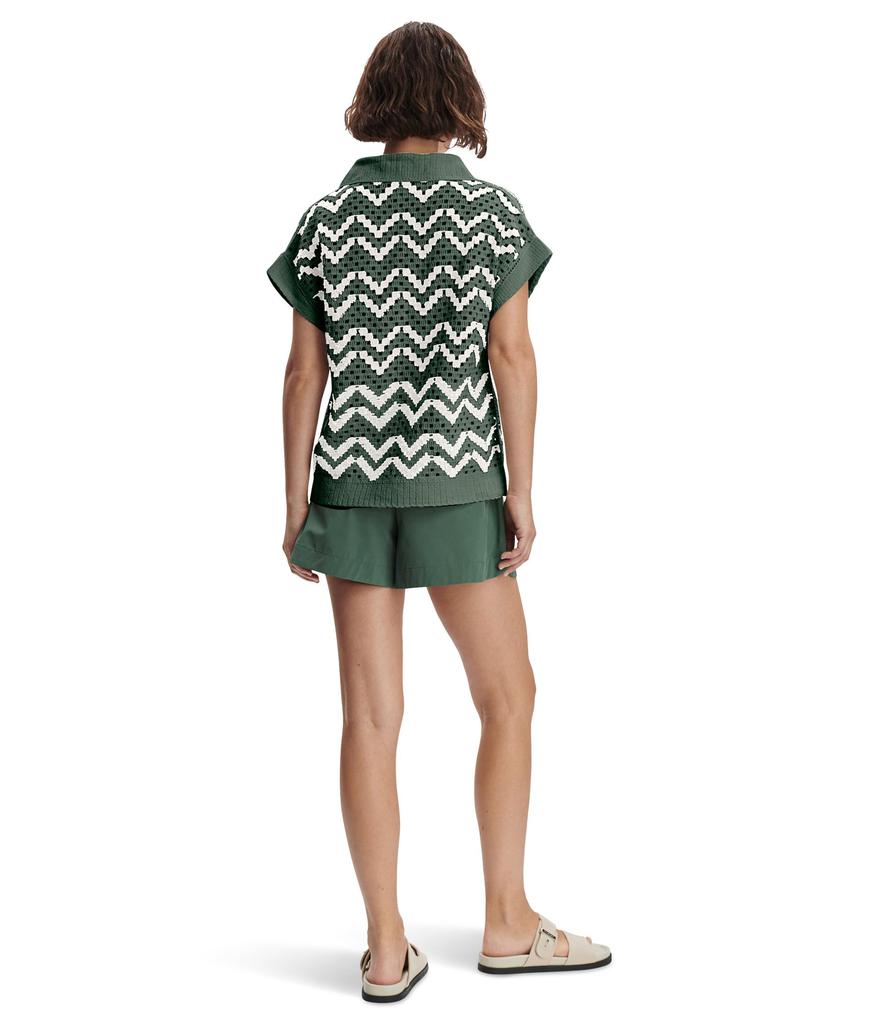 Varley Joelle Crochet Polo Top