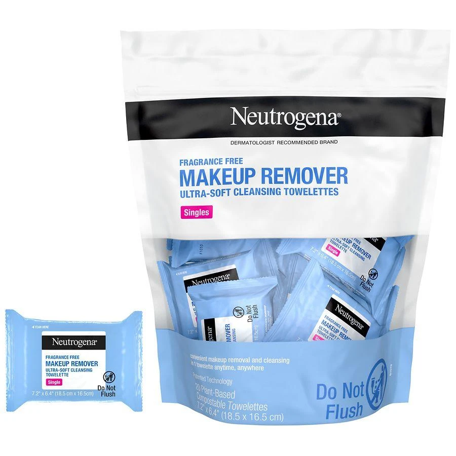 Neutrogena Makeup Remover Face Wipe Singles Fragrance-Free 8