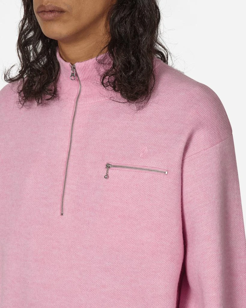 STUSSY Half Zip Mock Neck Sweater Pink 5