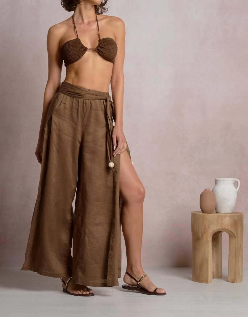 Elan Elan - Linen Pant With Side Slit