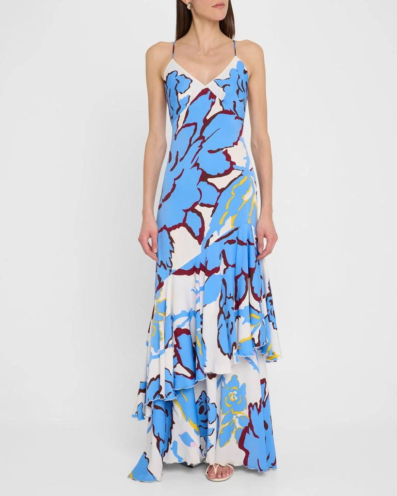 chinese dress ladies Luisa Belted Pleated Maxi Dress / Ombre – Style Cheat main image 0