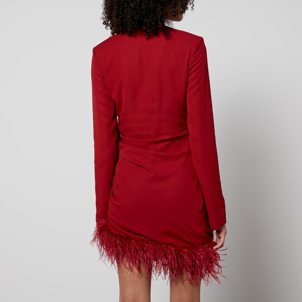 De La Vali De La Vali Feather-Hemmed Crepe Mini Dress