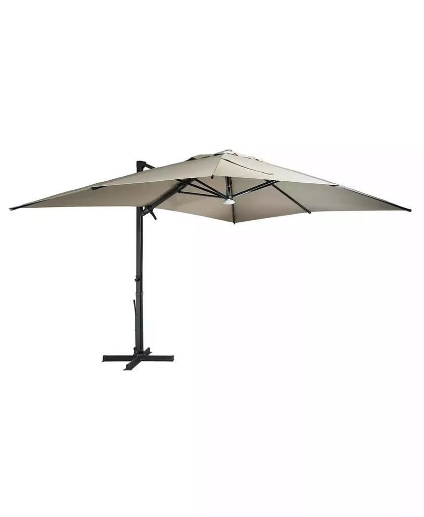 Boyel Living 10x13 ft. 360 B0; Rotation Square Cantilever Patio Umbrella with Bluetooth Speaker and LED Light