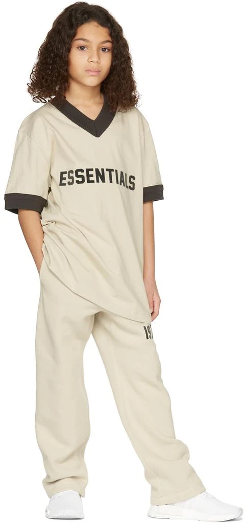 Essentials Kids Beige V-Neck T-Shirt 1