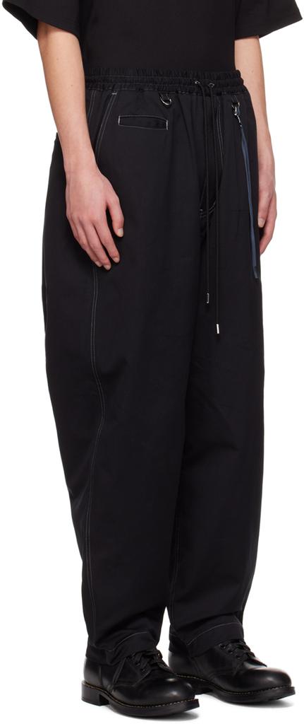 mastermind JAPAN Black Drawstring Trousers