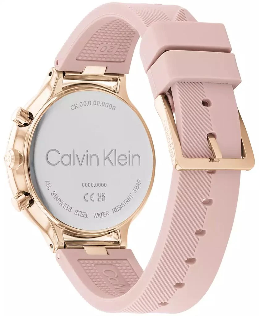 Calvin Klein Women's Multifunction Pink Silicone Strap Watch 38mm 3