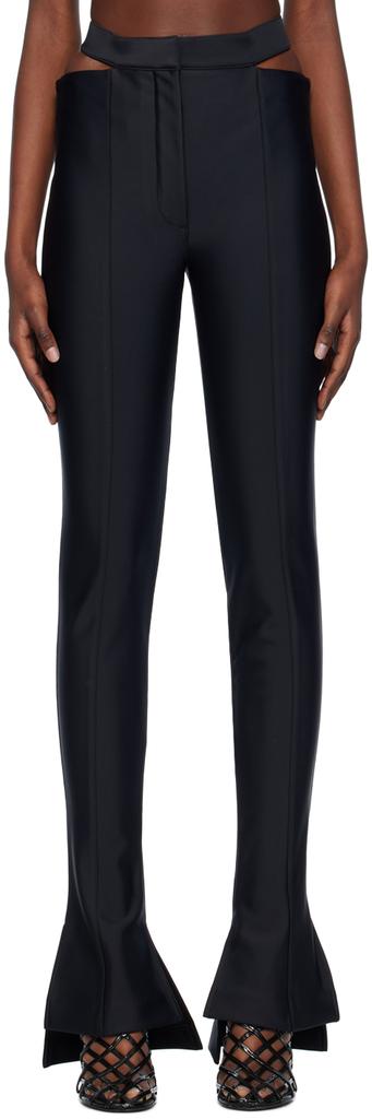 Mugler Cutout scuba mid-rise flared pants - Pants - Free