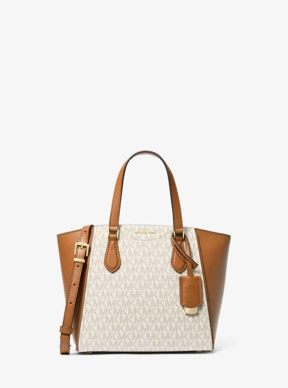 Michael Kors Taryn Small Signature Logo and Leather Convertible Crossbody Bag 1