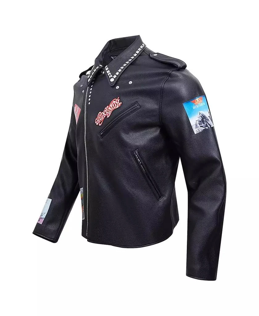 Freeze Max Men's Black Aerosmith Big Ones Graphic Biker Full-Zip Jacket 3