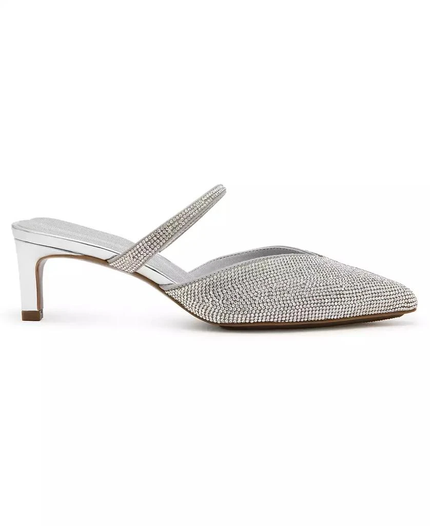 Anne Klein Women's Idina Crystal Kitten Heel Mules 10