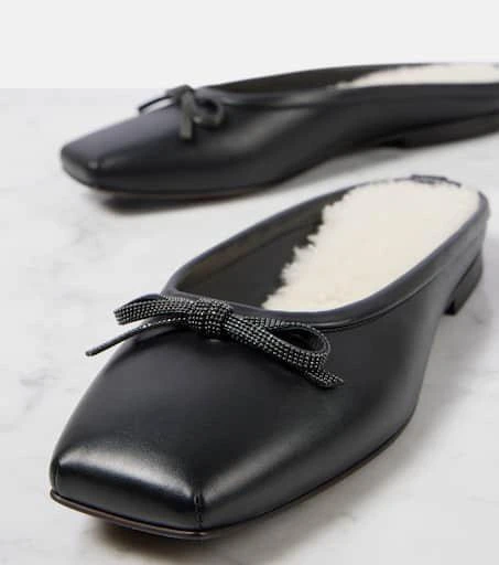Brunello Cucinelli Monili shearling-lined leather mules 5