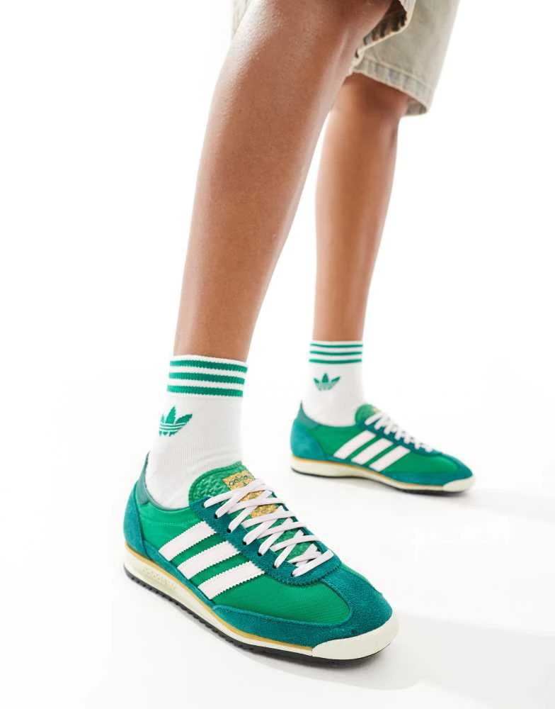 Adidas adidas Originals SL 72 OG trainers in green and lilac 1