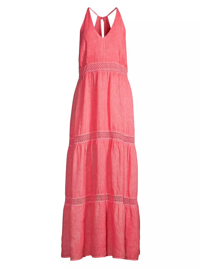 120% Lino Resort Linen Tiered Halter Maxi Dress