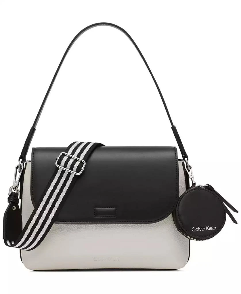 Calvin Klein Millie Small Convertible Shoulder Bag with Striped Crossbody Strap 1