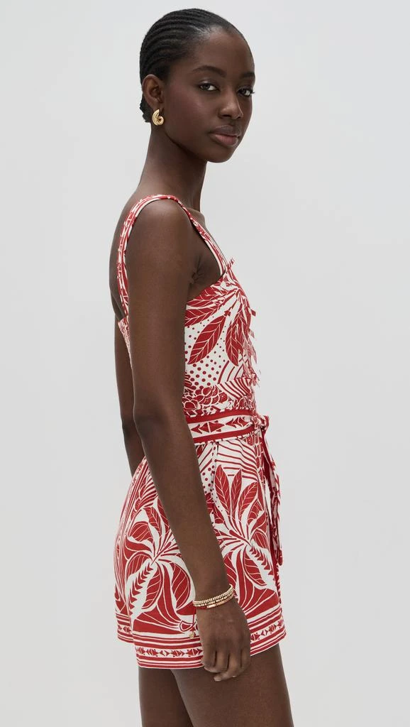 Farm Rio Monochrome Elegance Scarf Red Romper 3