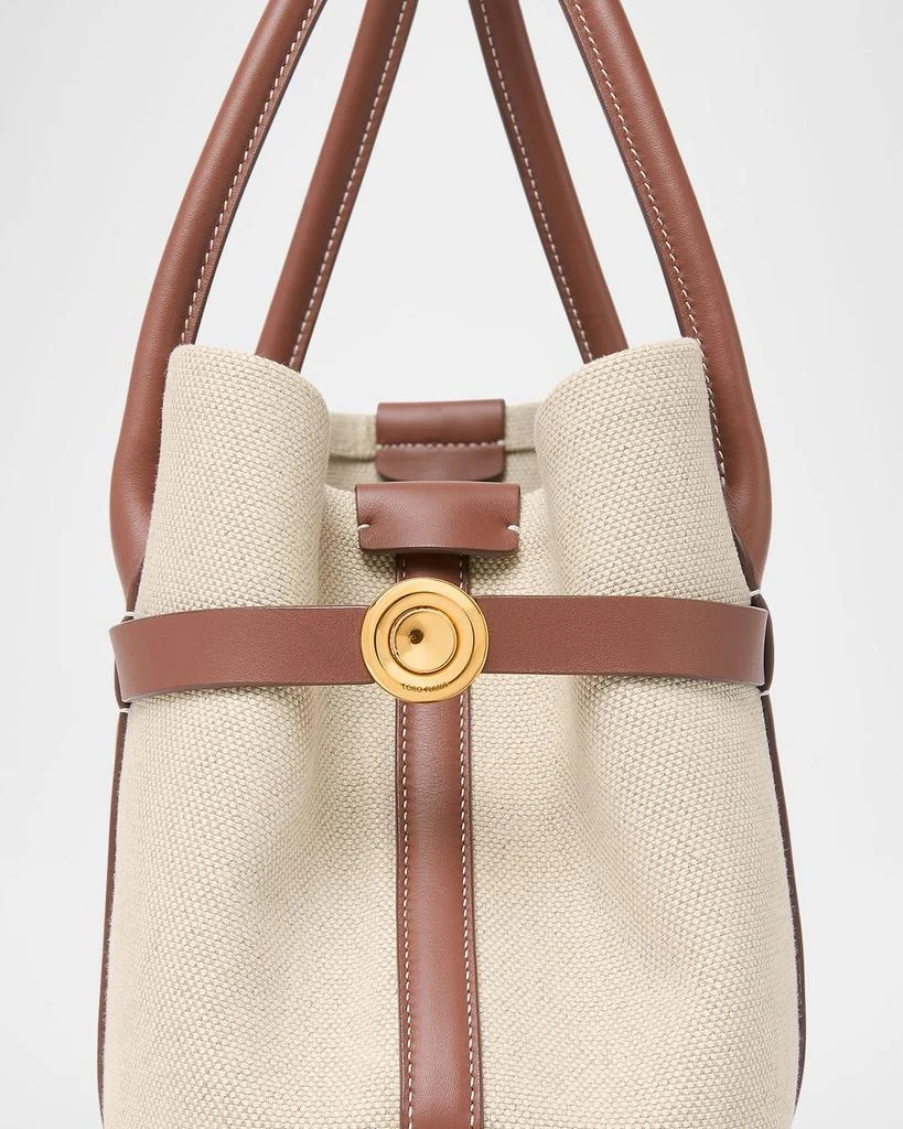 Loro Piana Ghiera Small Canvas Shopper Tote Bag 5