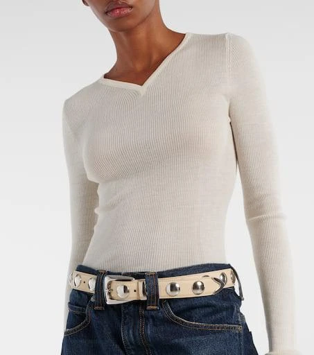 Khaite Benny studded leather belt 4