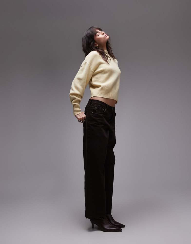 & Other Stories & Other Stories wool blend mock neck jumper in light yellow