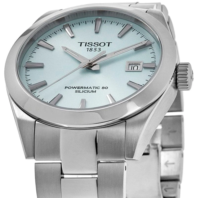 Tissot Gentleman Automatic Powermatic 80 Light Blue Stainless Steel Men's Watch T127.407.11.351.00 2
