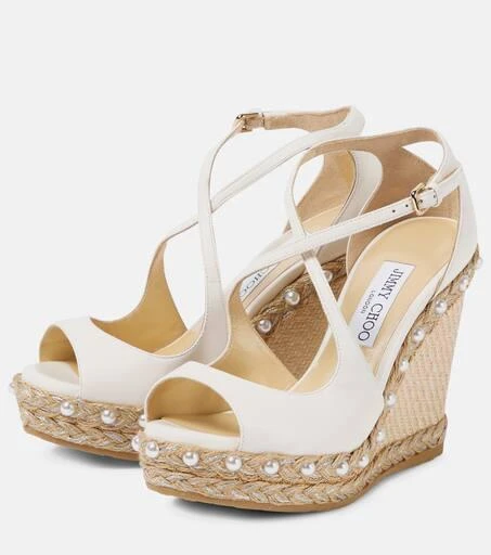 Jimmy Choo Dakota 120 leather espadrille wedges 5