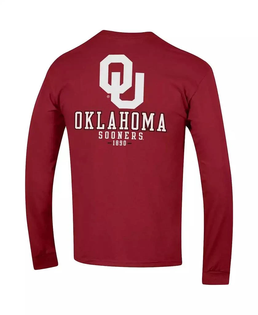 CHAMPION Men
s Crimson Oklahoma Sooners Team Stack Long Sleeve T-shirt 3