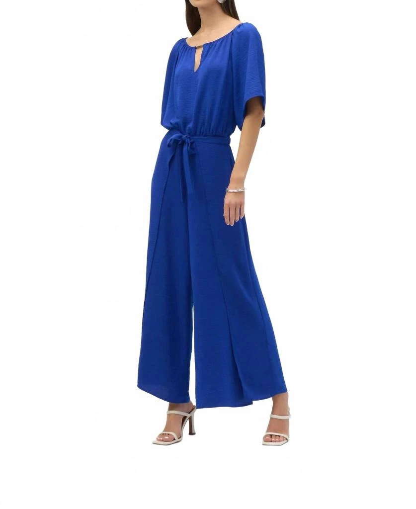 JOSEPH RIBKOFF Off-Shoulder Belted Wide Leg Jumpsuit In Royal Sapphire 1