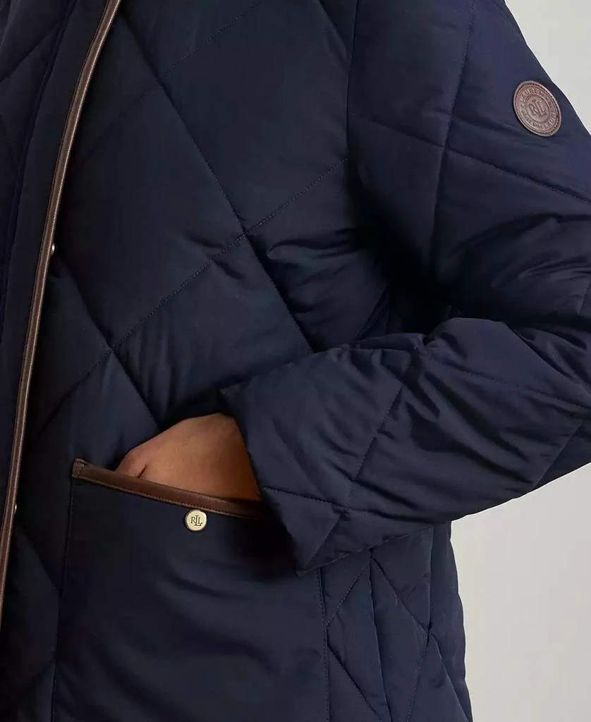 Ralph Lauren Women's Faux-Fur-Collar Diamond Quilted Jacket 4