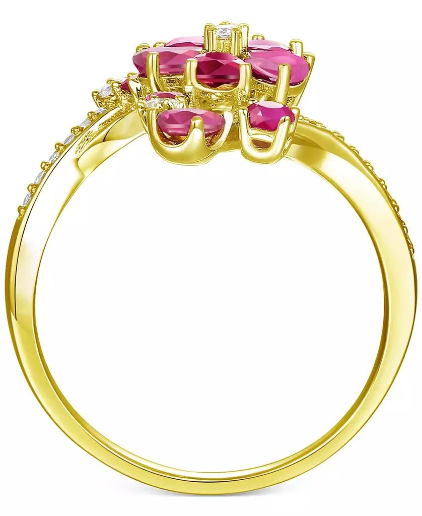 Macy's Ruby (1-1/2 ct. t.w.) & Diamond (1/4 ct. t.w.) Flower Statement Ring in 14k Gold 3