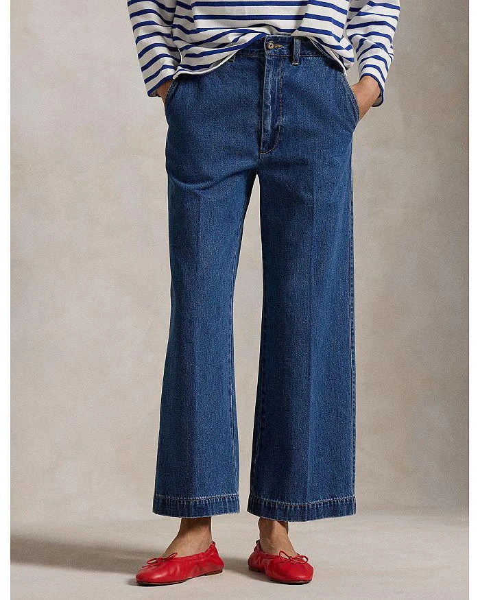 Ralph Lauren Lauren Ralph Lauren Wide Leg Crop Jeans in Blue 4