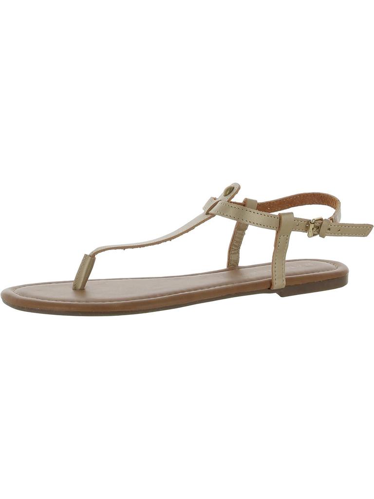 Rampage Pashmina Womens Metallic Flat T-Strap Sandals