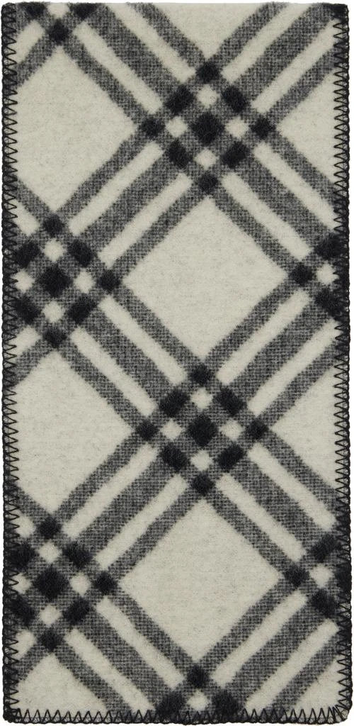 Burberry Black Check Wool Scarf 2