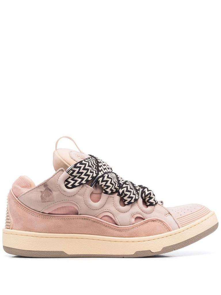 Lanvin SSENSE Exclusive Black Leather Curb Sneakers - Casual
