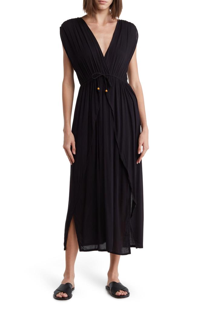 BOHO ME V-Neck Front Tie Cover-Up Maxi Dress