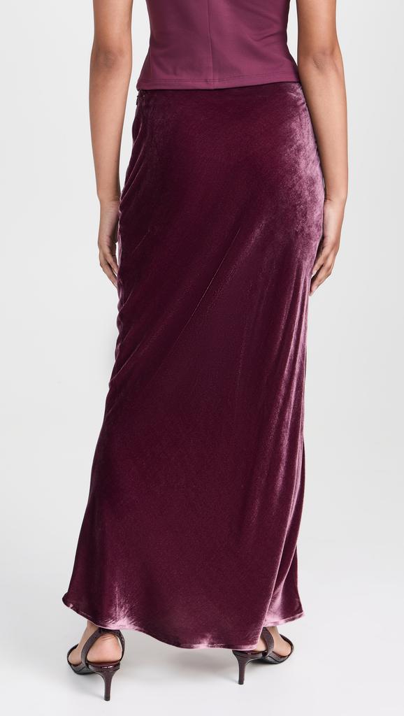 Susana Monaco Velvet Silk Bias Skirt