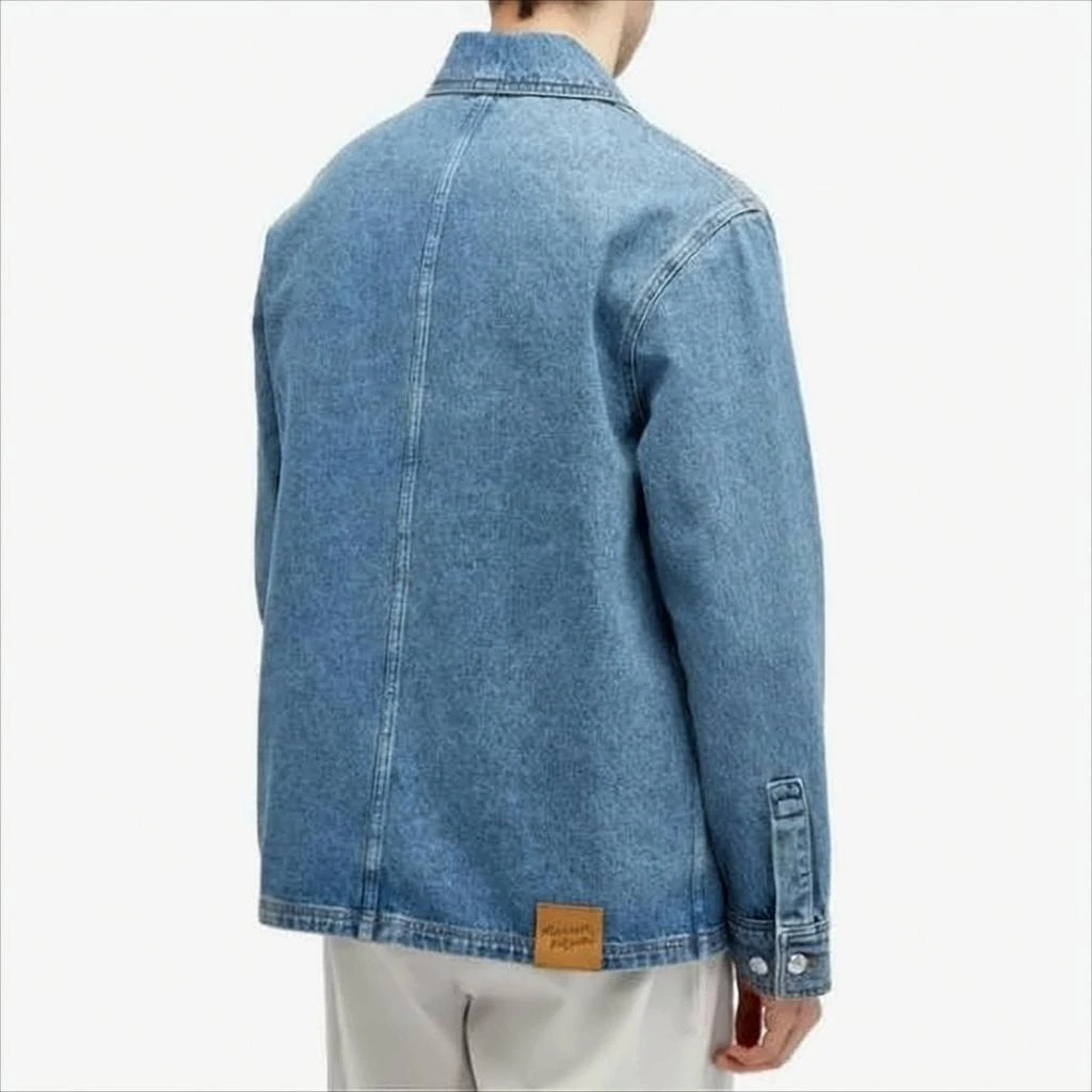 Maison Kitsune Light Blue Denim Jacket With Straight Cut And Button-Up Front 2