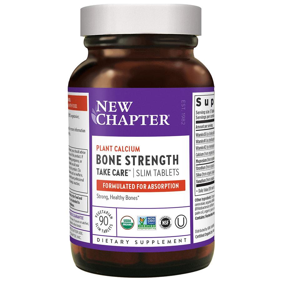 New Chapter Bone Strength Take Care, Organic Plant Calcium, Slim Tabs